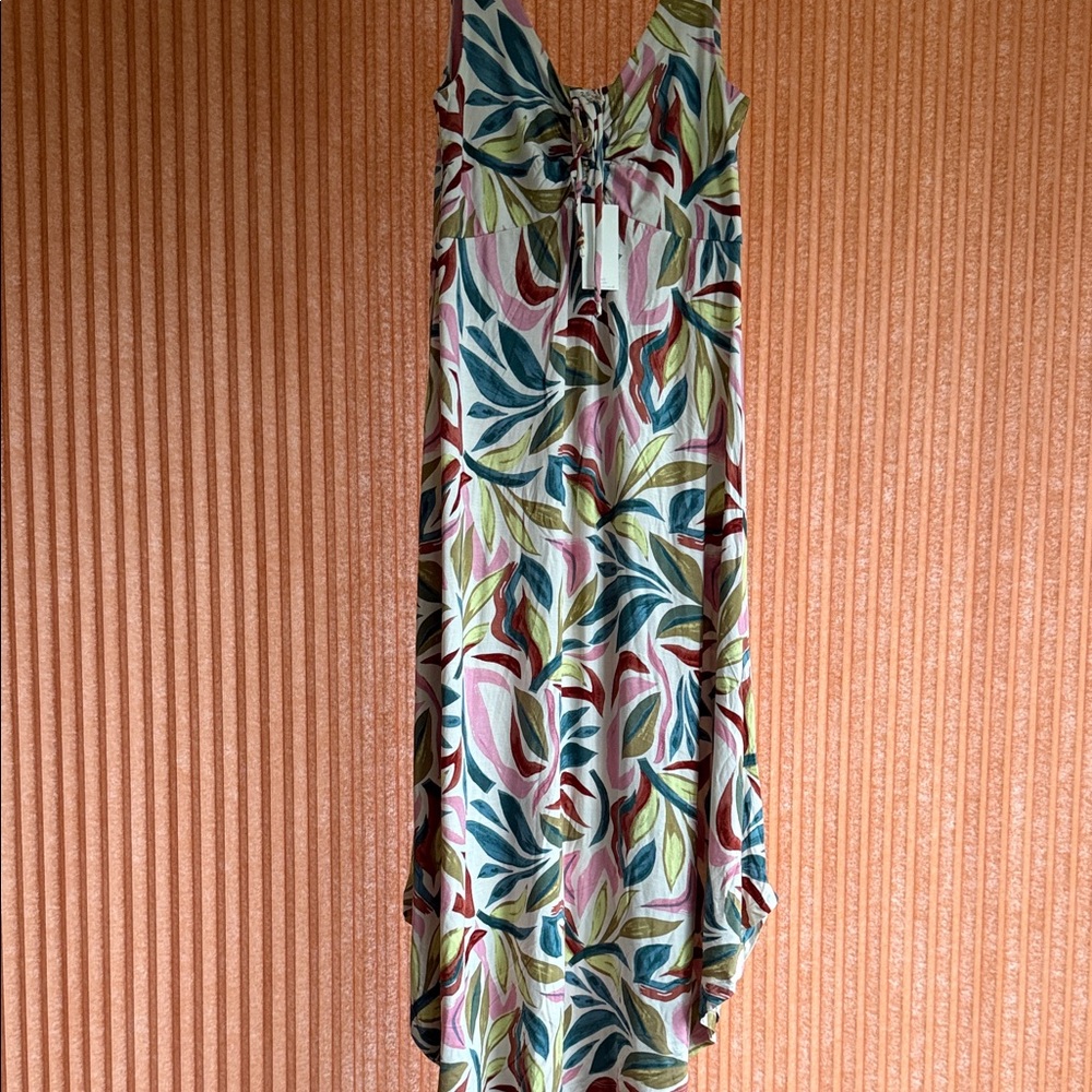 Z Supply Multicolor Leaf Pattern Jamie midi Dress